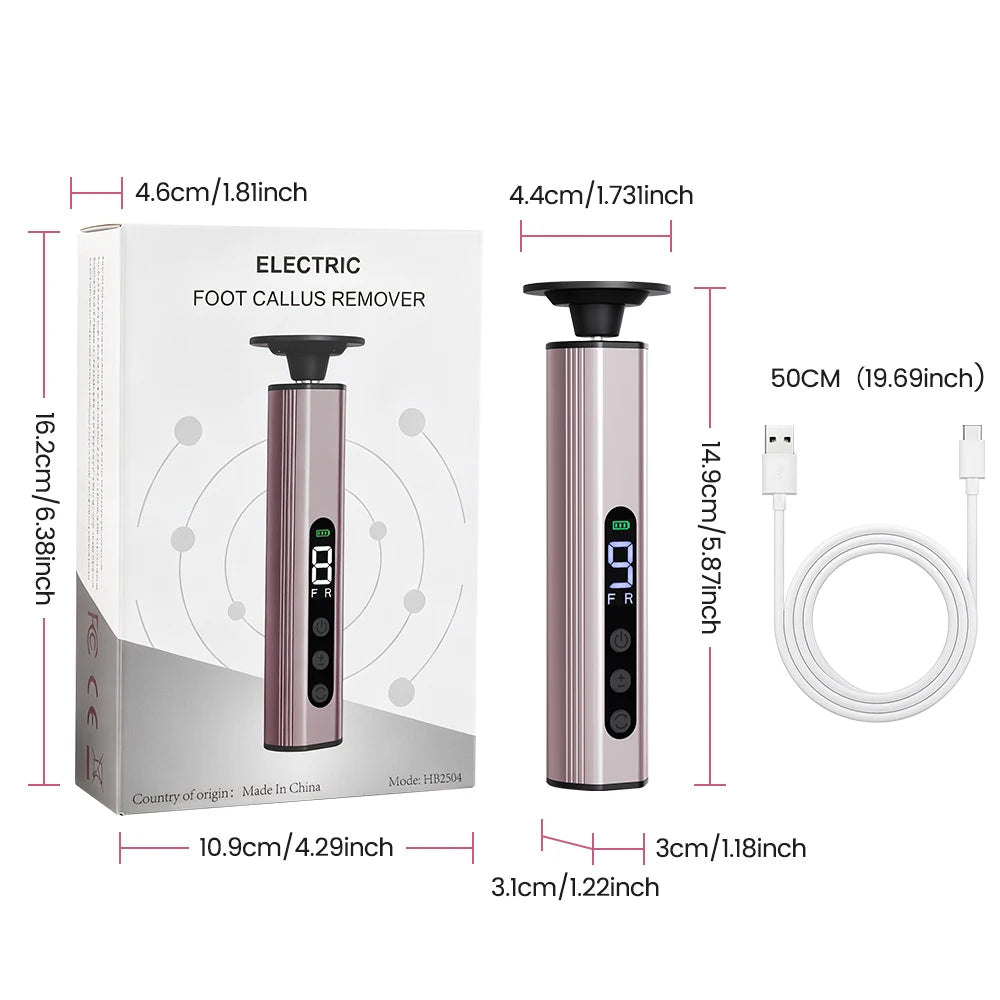 Electric Foot File and Callus Remover for Smooth Heels and Professional Pedicures