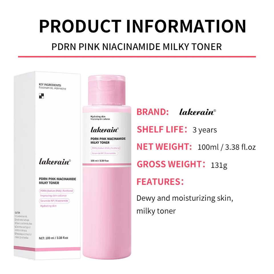 PDRN Niacinamide Toner and Milky Facial Lotion for Glowing Daily Skincare - 14