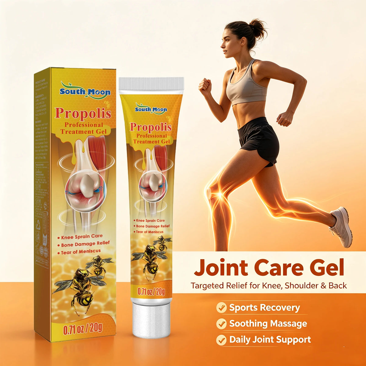 Propolis Joint Care Gel and Muscle Massage Cream for Active Daily Joint Support
