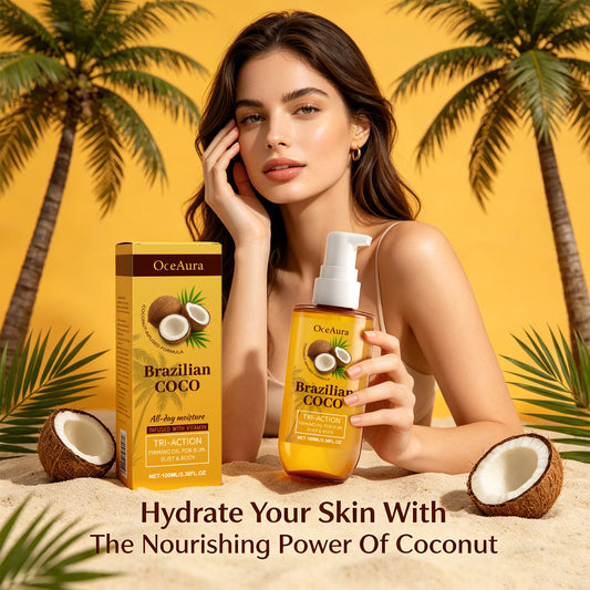Coconut Firming Oil and Body Moisturizing Serum for Dry Skin and Daily Glow