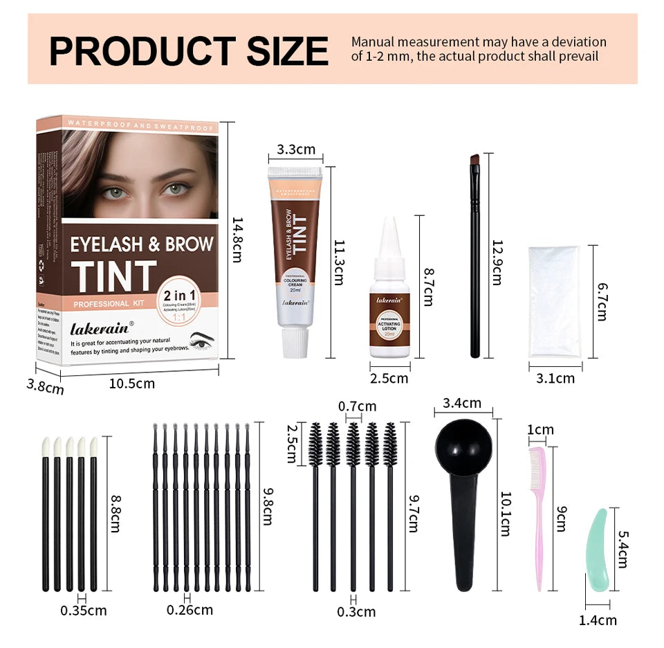 Eyelash and Brow Tint Kit for Natural Looking Definition and Long Lasting Color