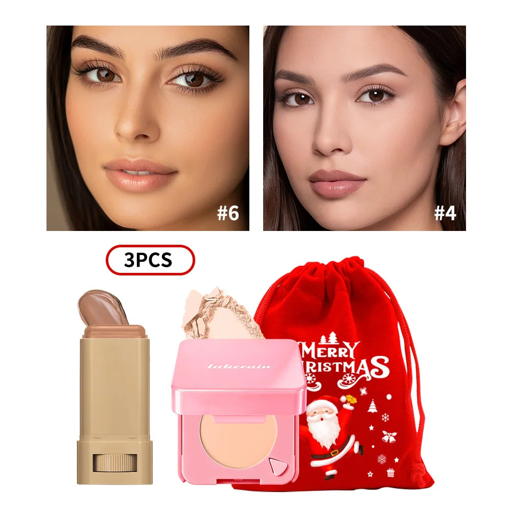 Foundation Stick and Pressed Powder Set for Daily Makeup and Holiday Gifting - 38
