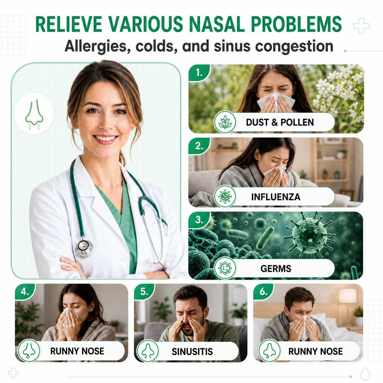 Electric Nasal Irrigator and Sinus Rinse Machine for Daily Allergy Relief - 6