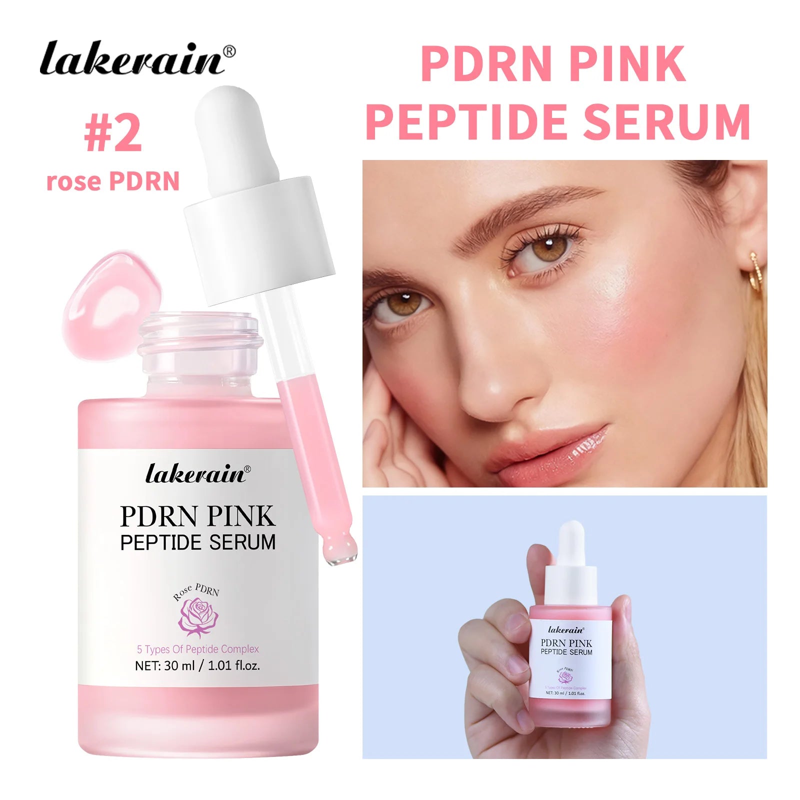 Salmon PDRN Pink Peptide Serum and Glass Skin Hydrating Liquid for Radiant Face - 19
