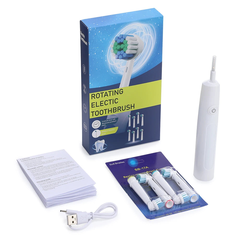 Rotating Electric Toothbrush and Rechargeable Dental Cleaner for Adults - 11