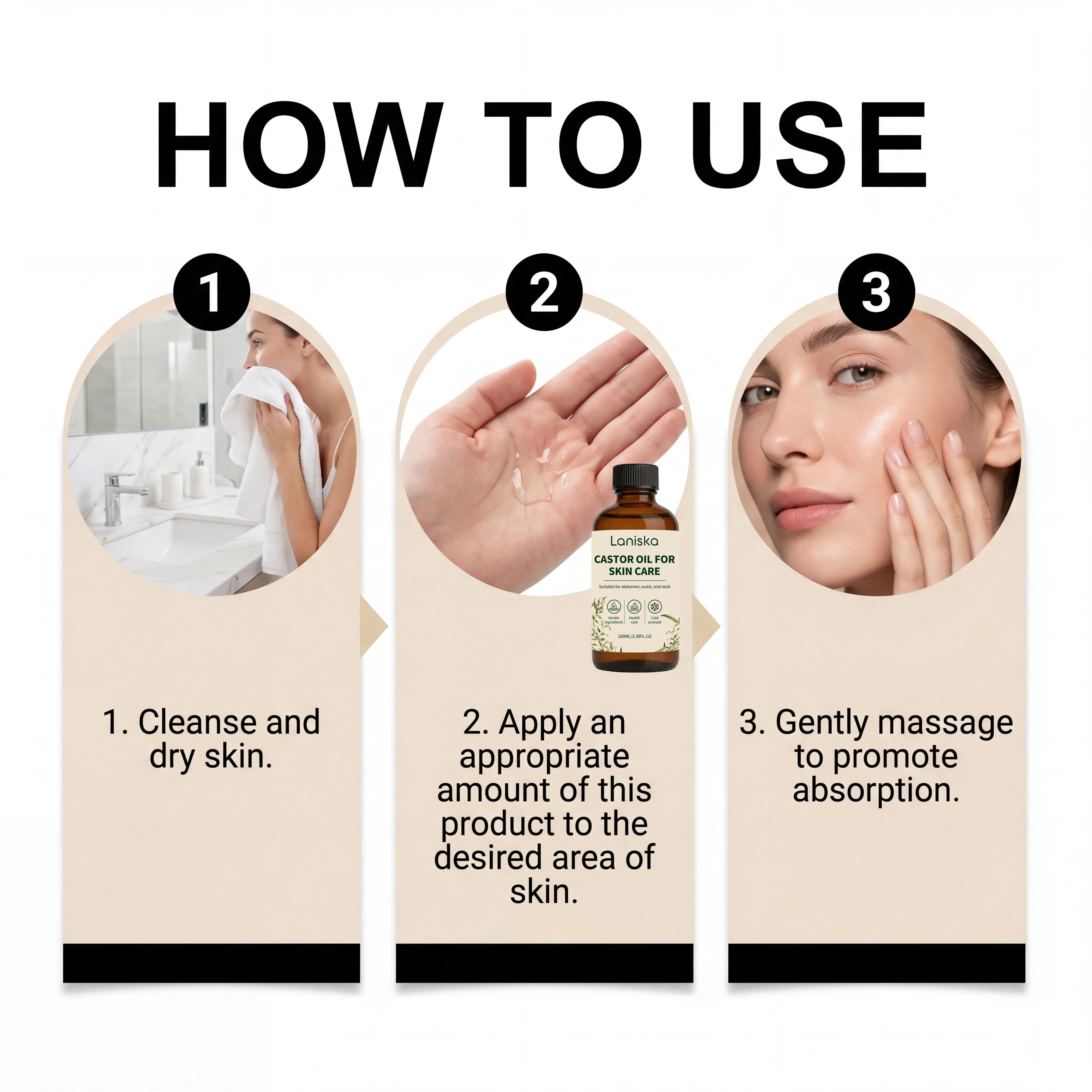 Cold Pressed Castor Oil and Moisturizing Body Care for Dry Skin and Massage - 12