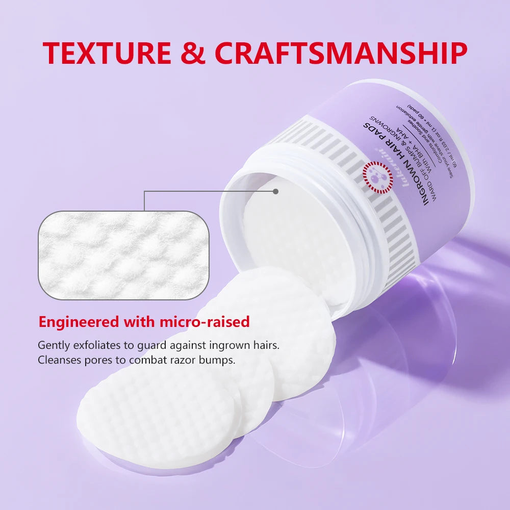 Ingrown Hair Pads and Razor Bump Treatment for Smooth Skin After Shaving