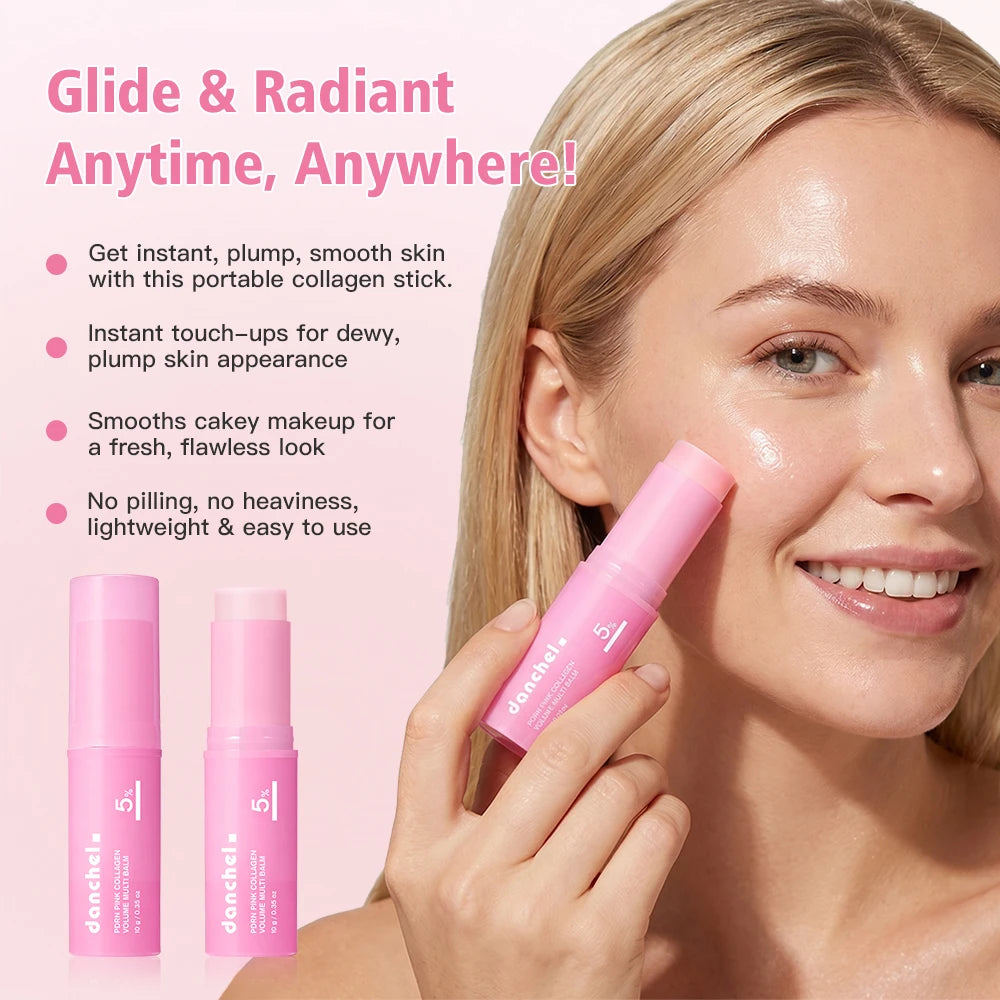 PDRN Pink Collagen Volume Multi Balm and Hydrating Face Stick for Skincare