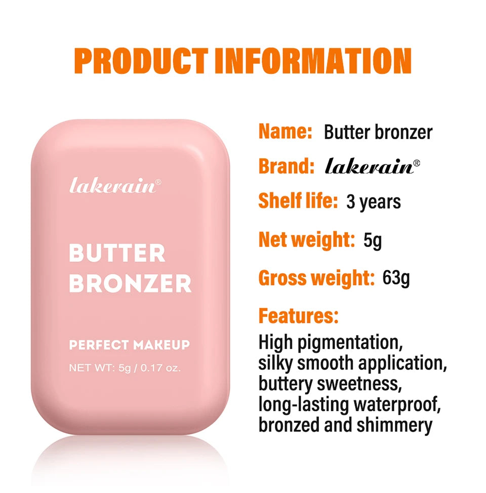 Butter Bronzer and Face Contouring Powder for Natural Sculpted Makeup Looks