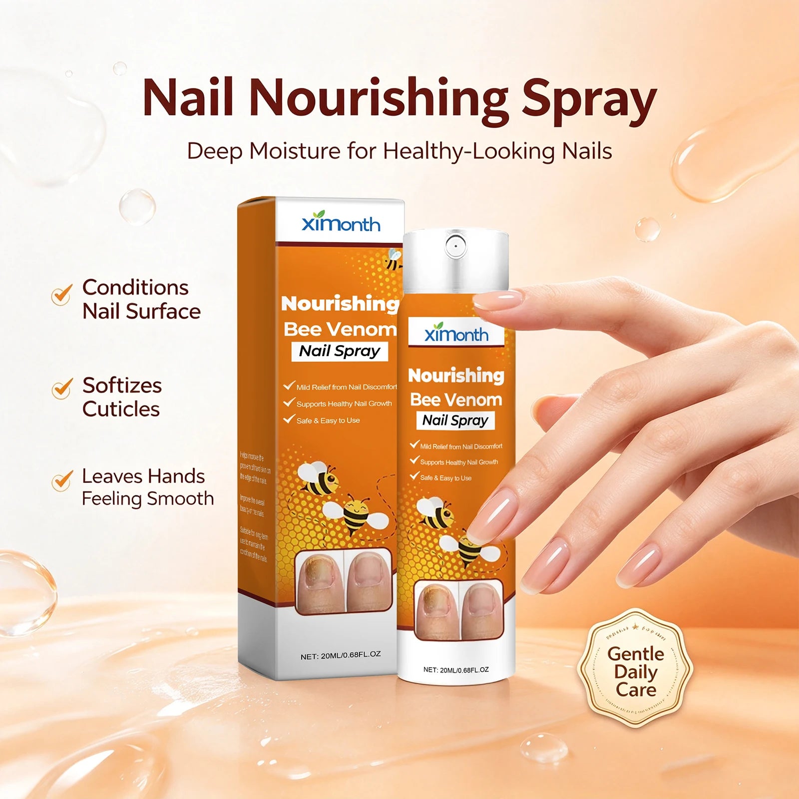 Bee Venom Nail Spray and Fungus Treatment for Restoring Damaged and Brittle Nails - 3