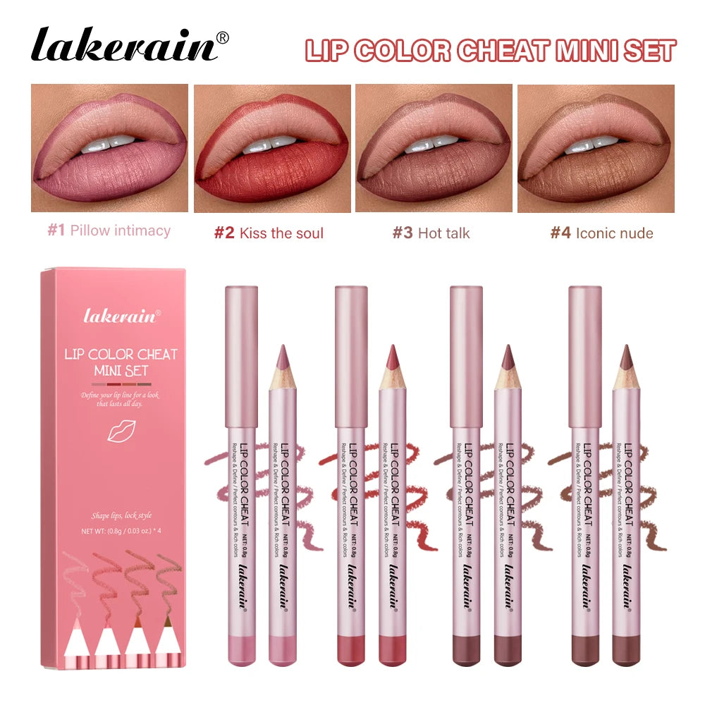 Matte Lip Liner and Waterproof Lip Contour Pencil for Defining Shapes Daily
