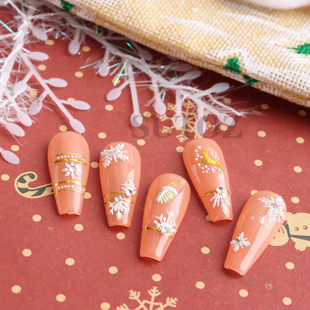 Christmas Nail Stickers and Winter Snowflake Nail Decals for Holiday Art - 12