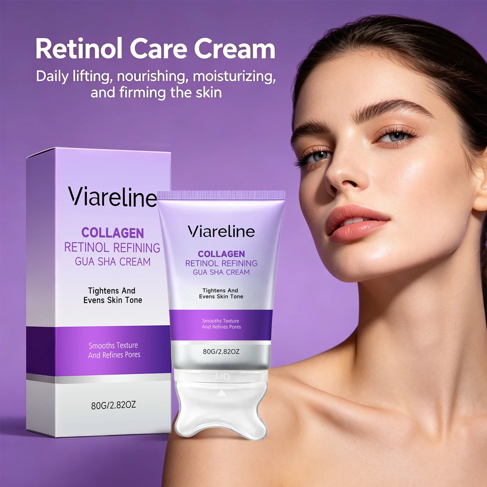 Collagen Retinol Gua Sha Cream and Facial Firming Moisturizer for Daily Lifting - 4