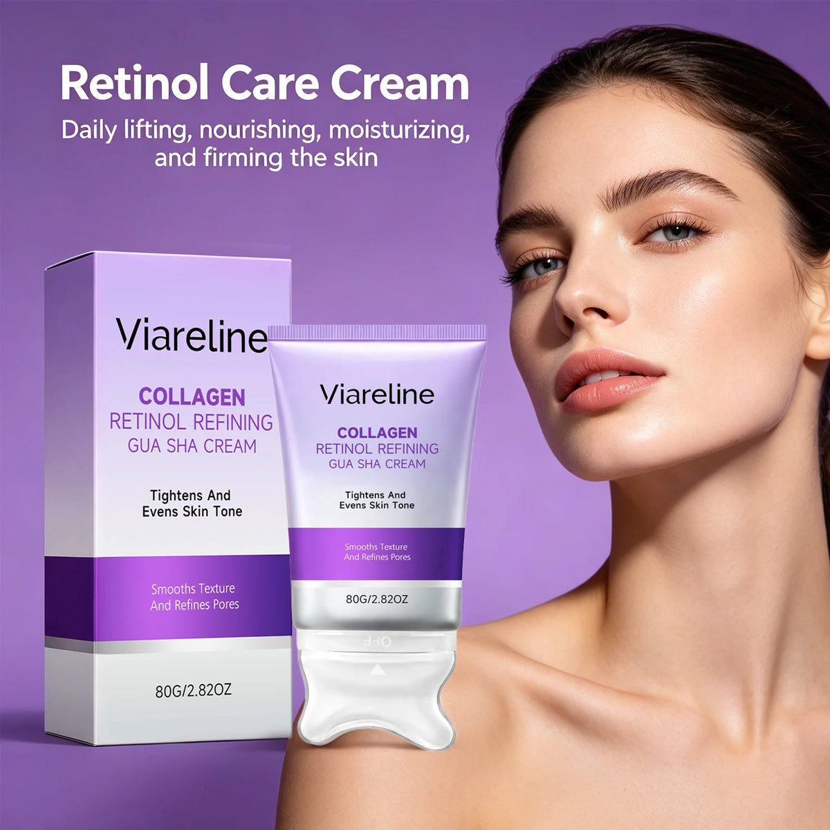 Collagen Retinol Gua Sha Cream and Facial Firming Moisturizer for Daily Lifting