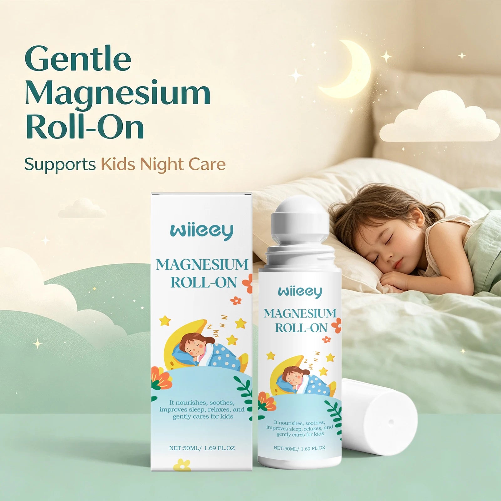 Magnesium Roll On and Sleep Calming Roller for Kids Bedtime Routine Body Relaxation - 1
