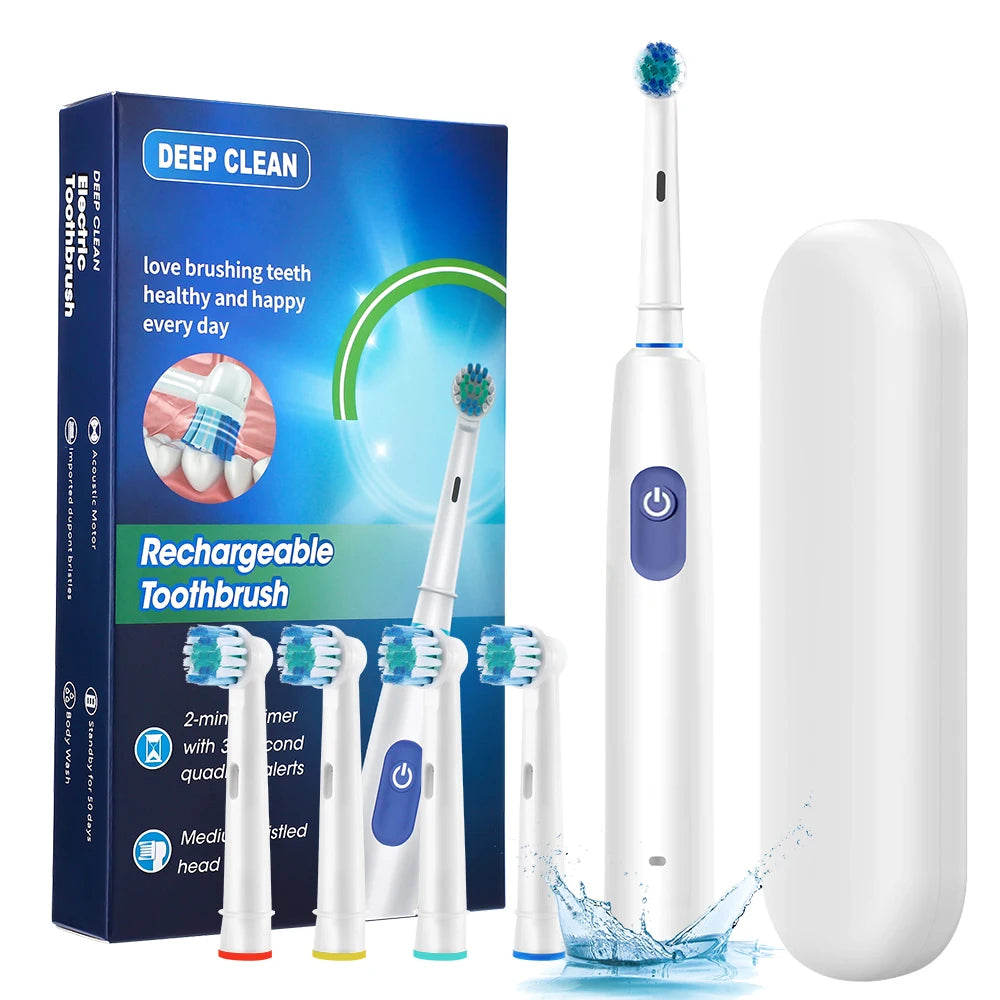 Rotating Electric Toothbrush and Rechargeable Rotary Brush for Oral Hygiene