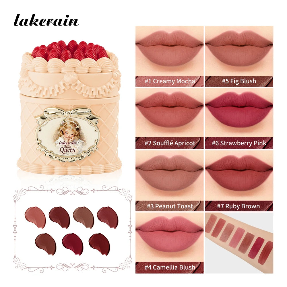 Strawberry Cake Lip Mud and Matte Lip Cream for Long Lasting Velvet Makeup - 1