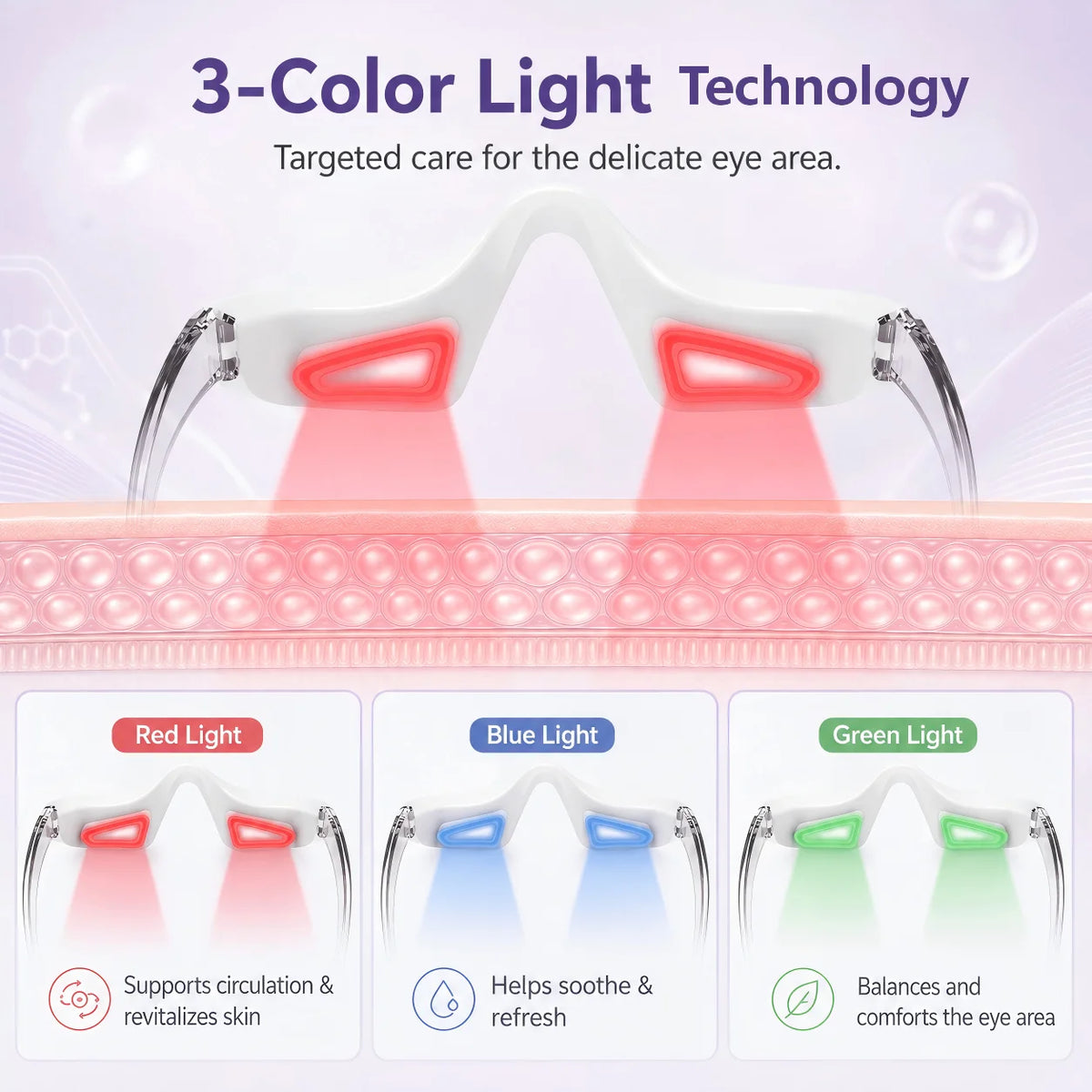 Red Light Eye Massager and LED Beauty Device for Anti Aging Skin Care Routine
