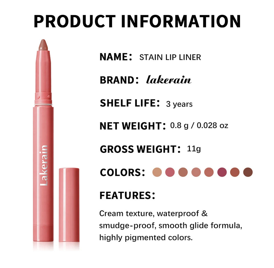 Stain Lip Liner and Matte Contour Pen for Defined Lips and Long Lasting Wear