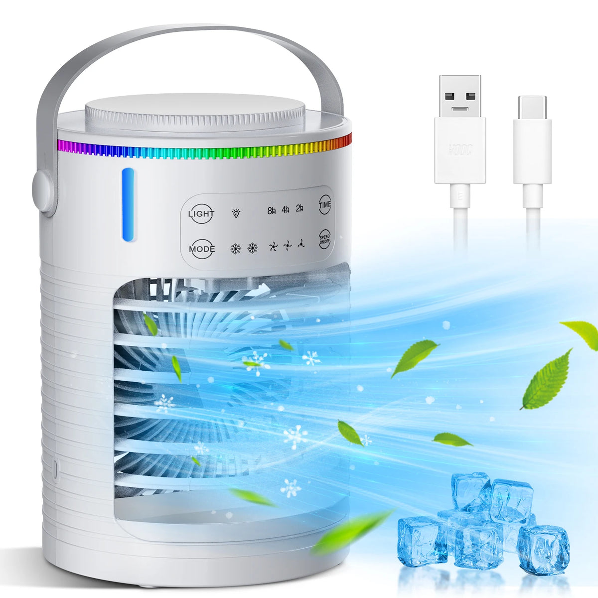 Portable Air Cooling Fan and Desktop Humidifier for Office and Home Cooling