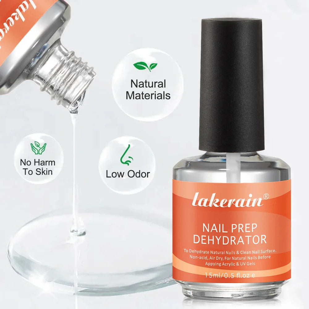 Nail Prep Dehydrator and Acid Free Primer set for long lasting gel manicure
