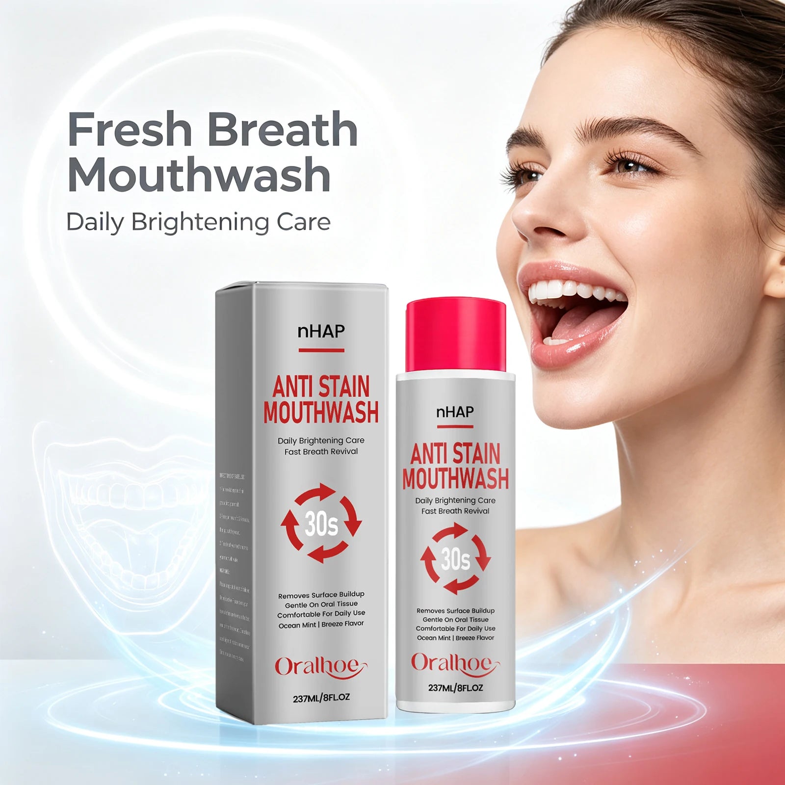 Anti Stain Mouthwash and Teeth Whitening Rinse for Daily Oral Hygiene and Fresh Breath - 3