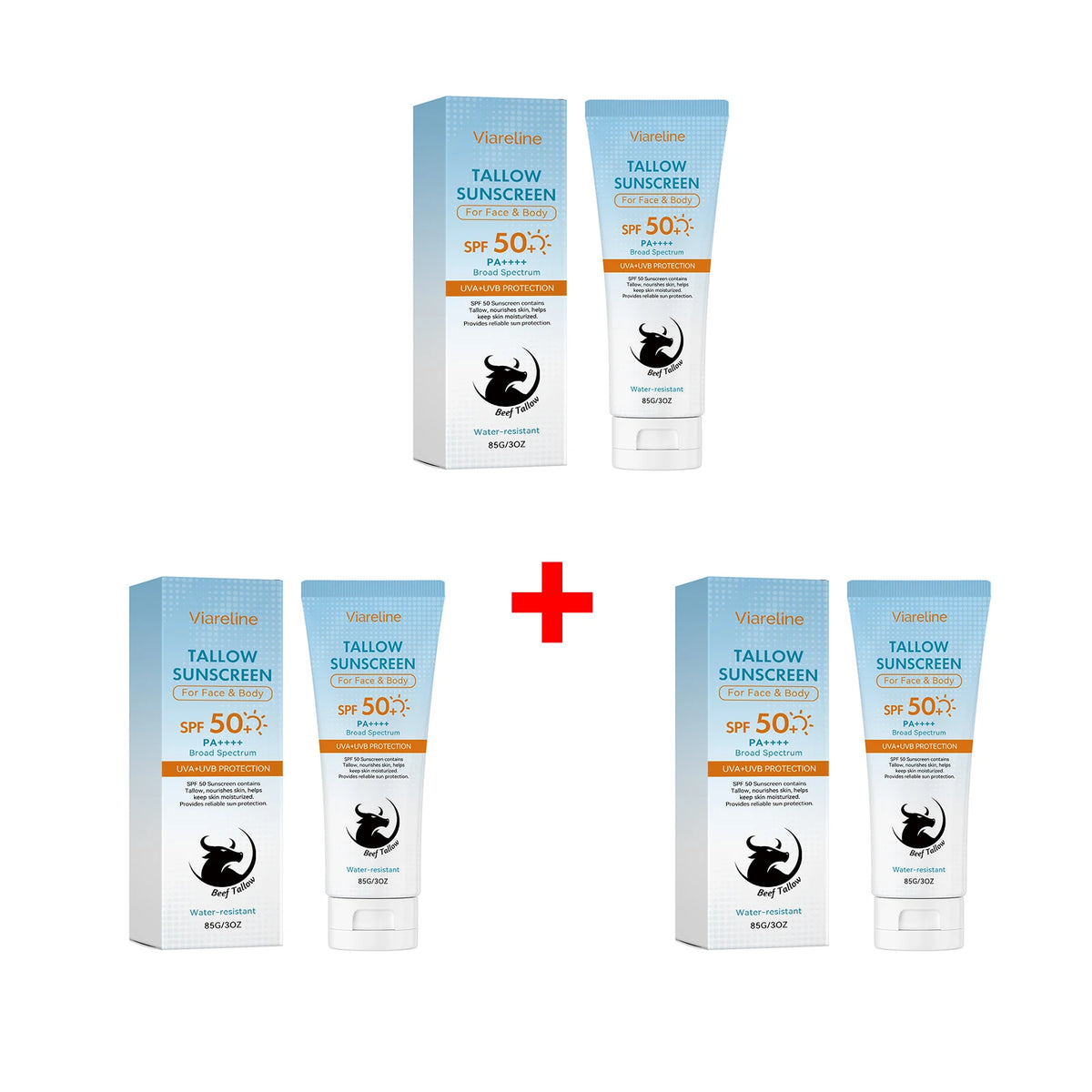 Tallow Sunscreen and Moisturizing SPF Cream for Daily Sun Protection