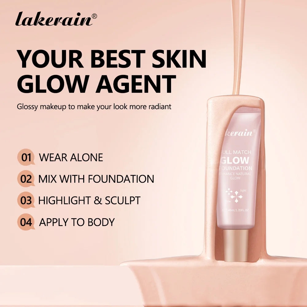 Liquid Glow Foundation and Radiant Skin Enhancer for Natural Daily Makeup Looks