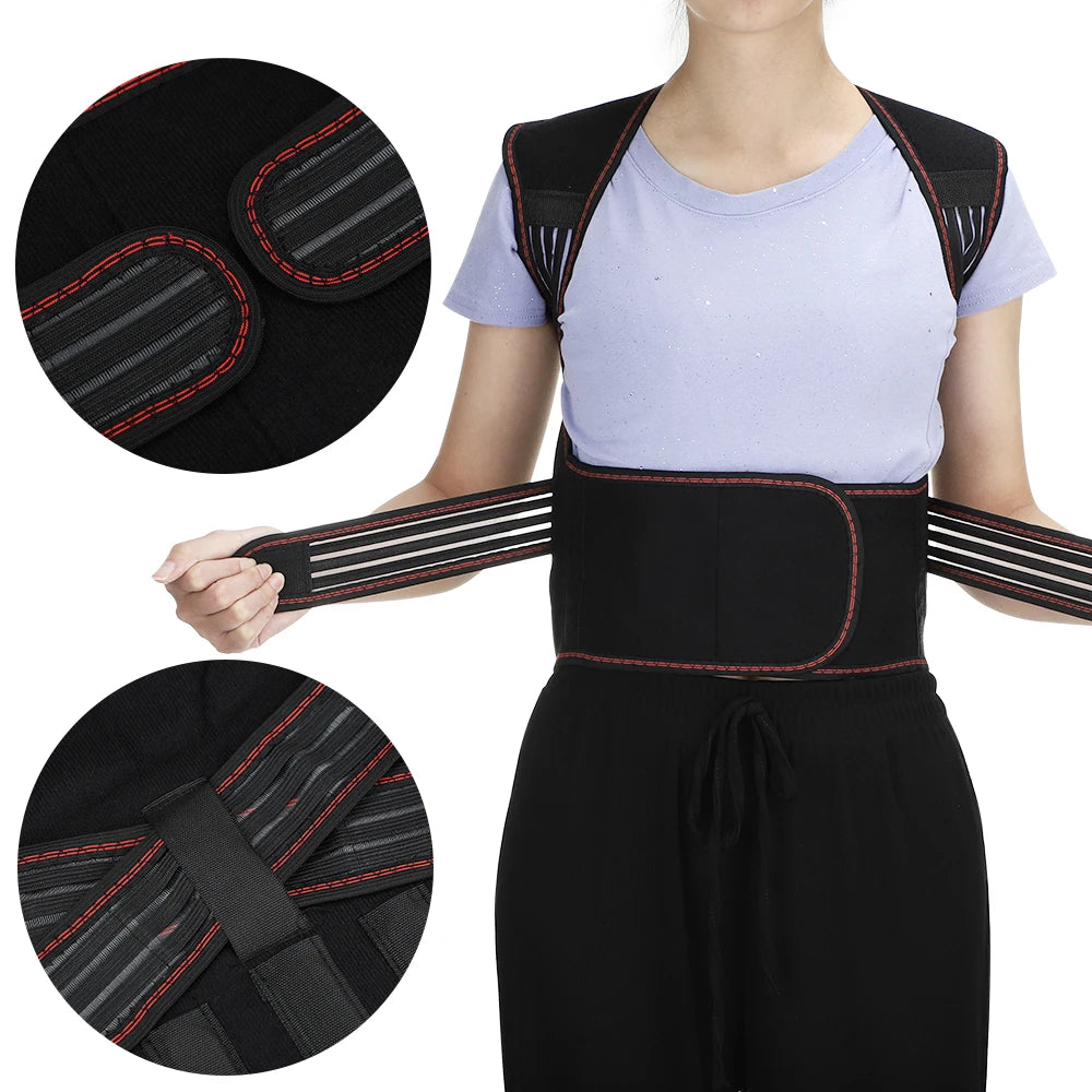 Self Heating Tourmaline Back Brace and Magnetic Posture Support for Relief - 22