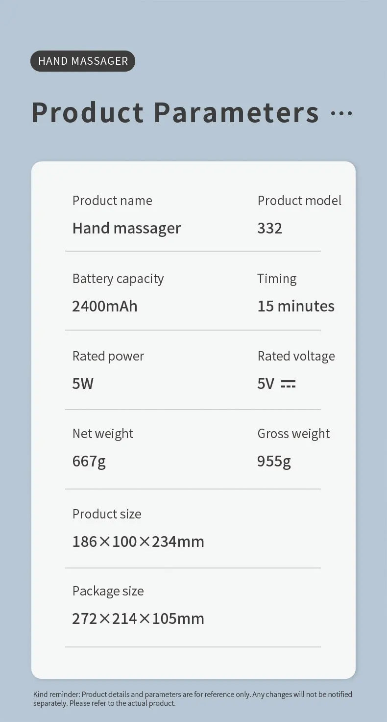 Hand Massager and Electric Palm Compression Machine for Pain Relief and Recovery - 16
