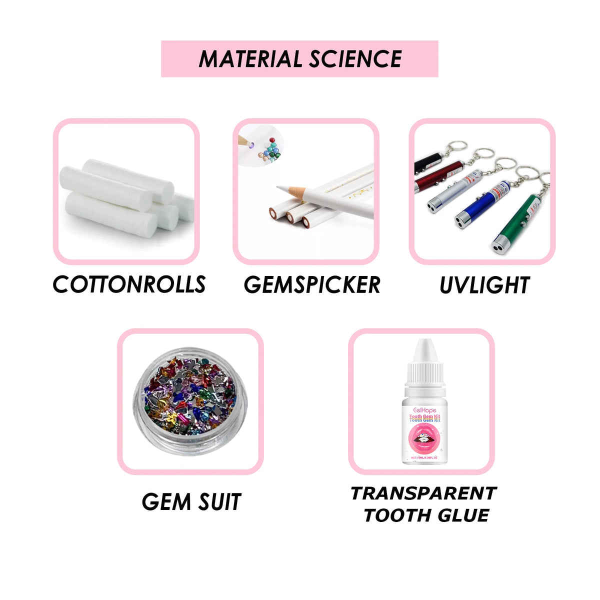 Tooth Gems Kit and Crystal Dental Jewelry for Stylish Teeth Decoration at Home