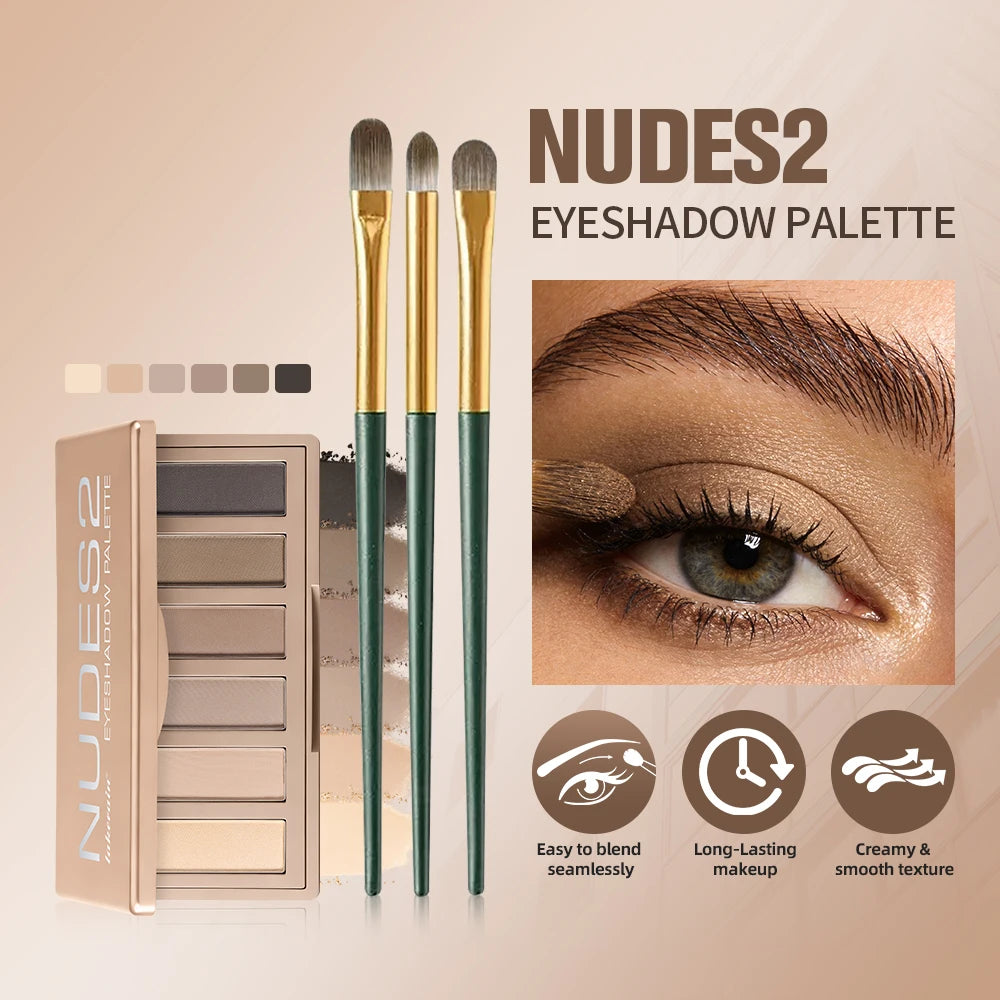 Eyeshadow Palette and Makeup Brush Set for Natural and Smoky Eye Looks