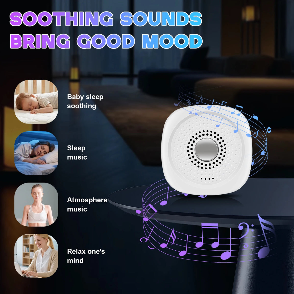 Portable Sleep Aid Device and White Noise Sound Machine for Babies and Adults