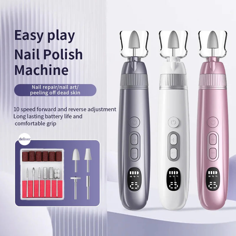 Electric Nail Drill and Manicure File Set for Salon Quality Home Nail Care