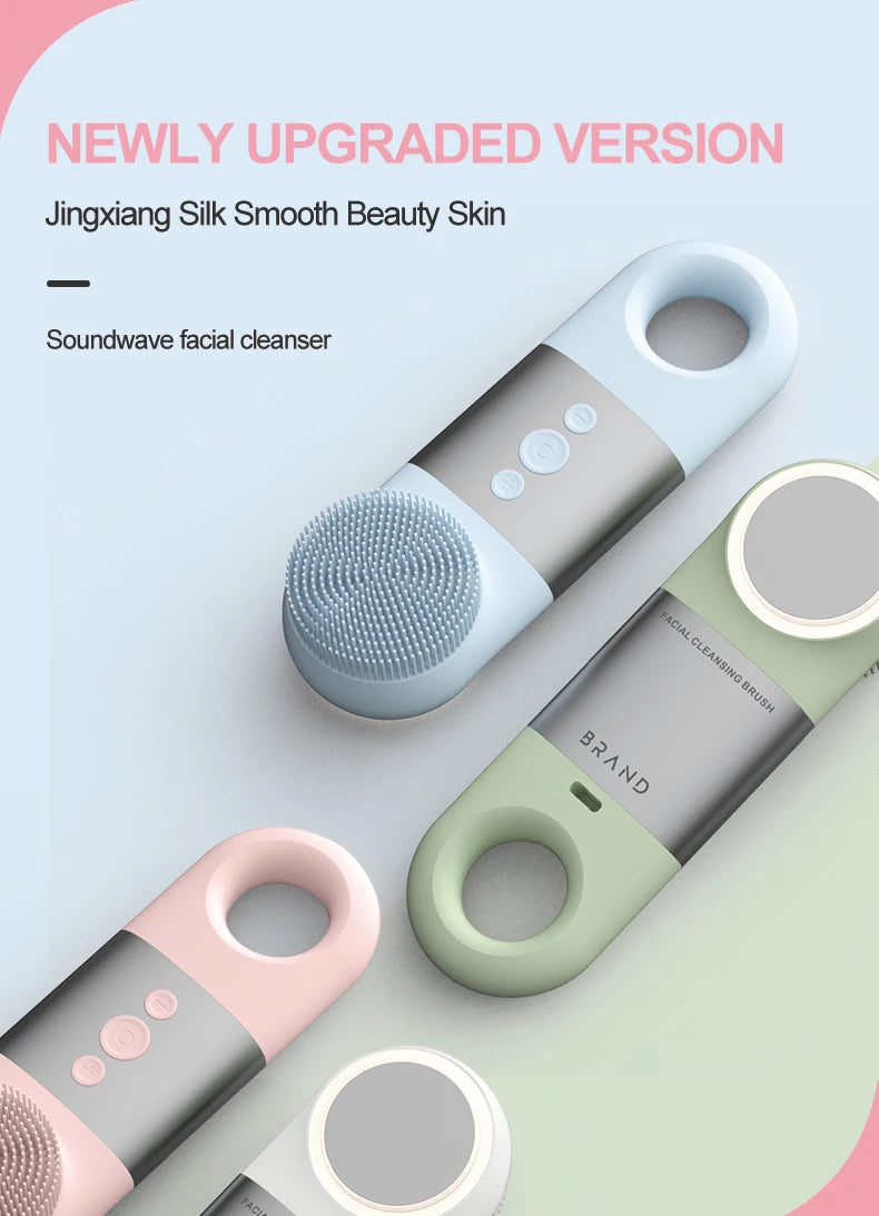 Facial Cleansing Brush and Silicone Face Scrubber for Deep Pore Cleaning and Skincare