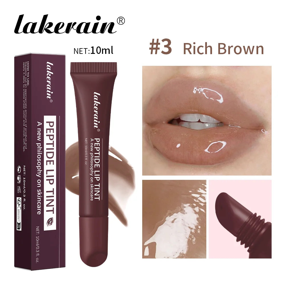 Peptide Lip Tint and Moisturizing Lip Gloss for Daily Hydration and Shine