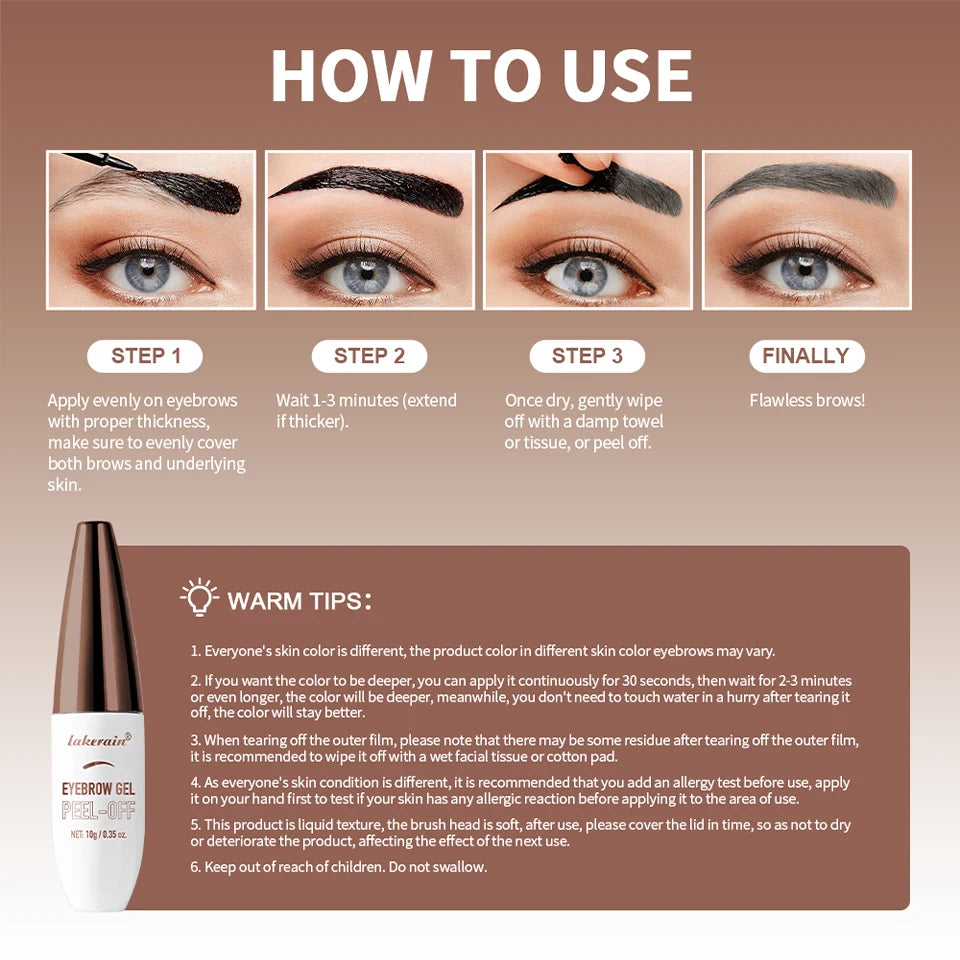 Peel off Eyebrow Gel and Temporary Brow Tint for a Long Lasting Natural Look - 16
