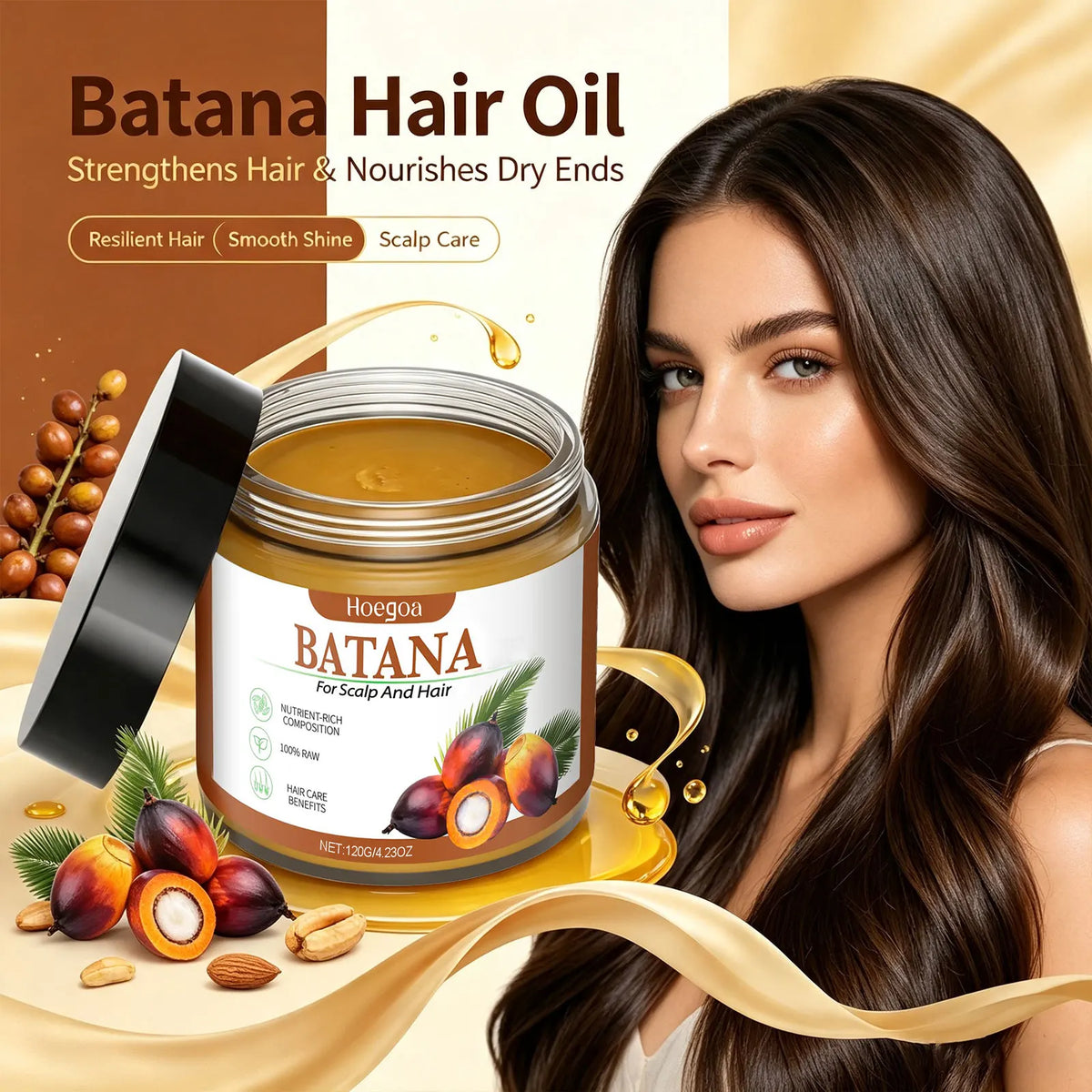 Batana Hair Mask and Deep Conditioning Treatment for Dry Damaged Hair Repair