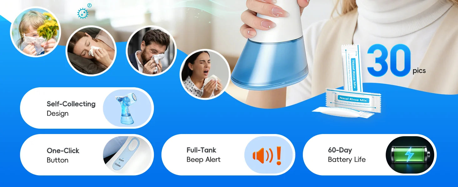 Electric Nasal Irrigation System and Sinus Rinse Machine for Daily Allergy Relief - 9