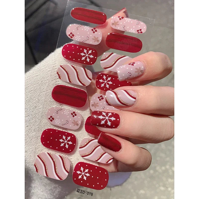 Christmas Nail Sticker and Holiday Gel Wrap for Winter Party Decorations