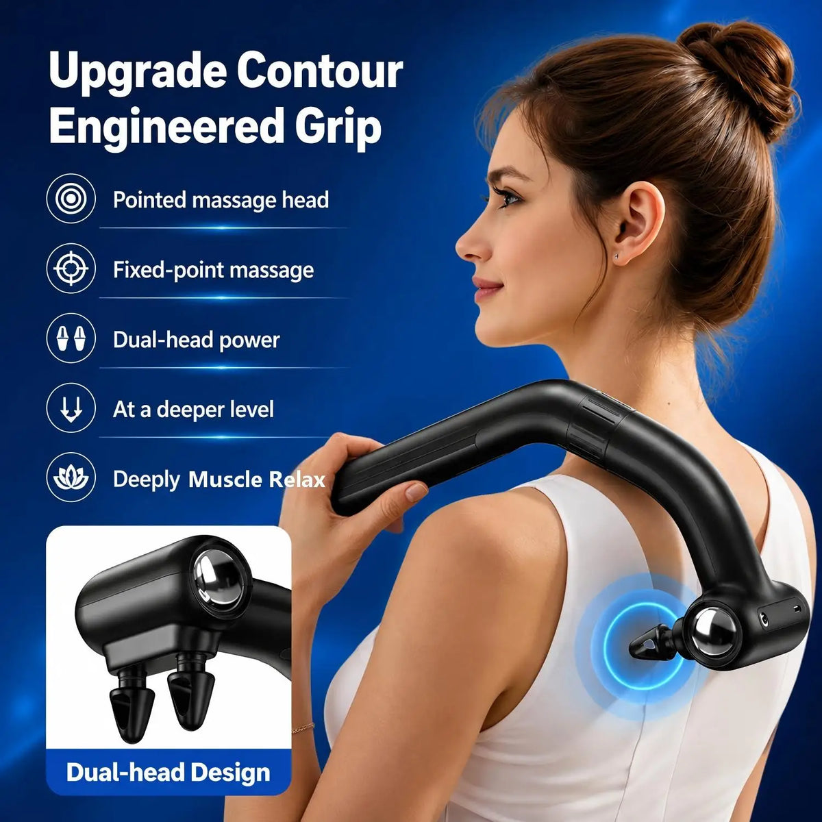 Dual Head Massage Gun and Percussion Massager for Full Body Muscle Relief at Home