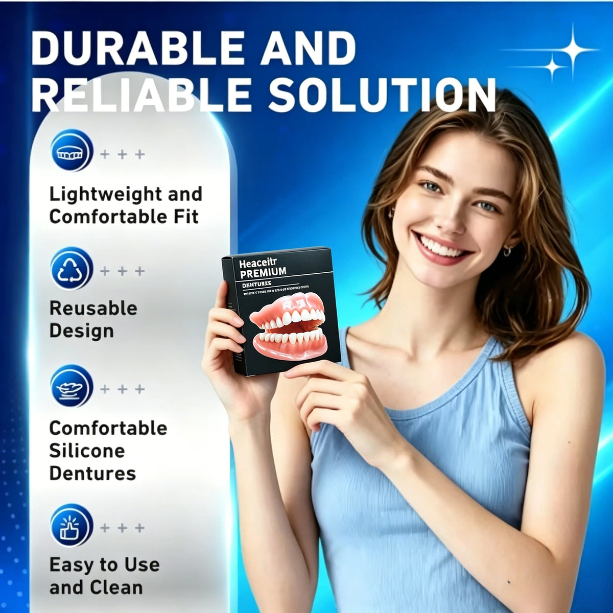 Slim Custom Fit Dentures and Flexible Cosmetic Teeth for Natural Smile Comfort