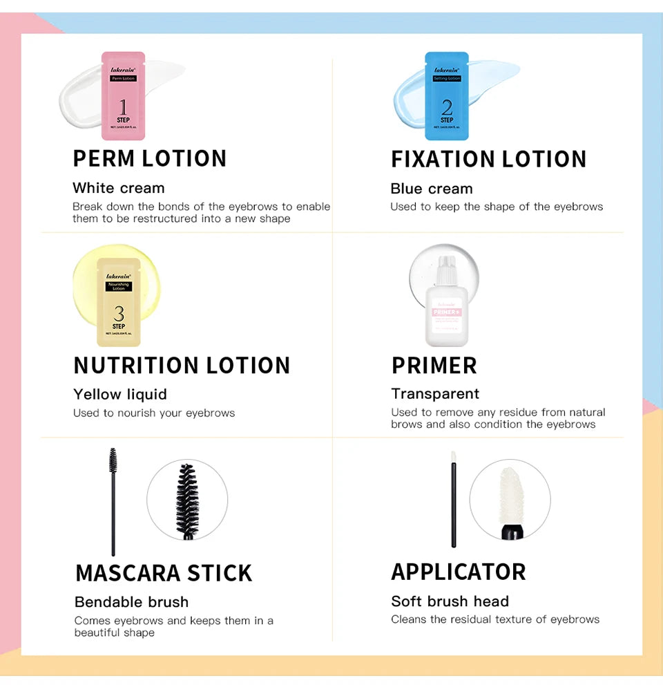 Brow Lamination Kit and Eyebrow Perm Set for Professional Salon Style Brows