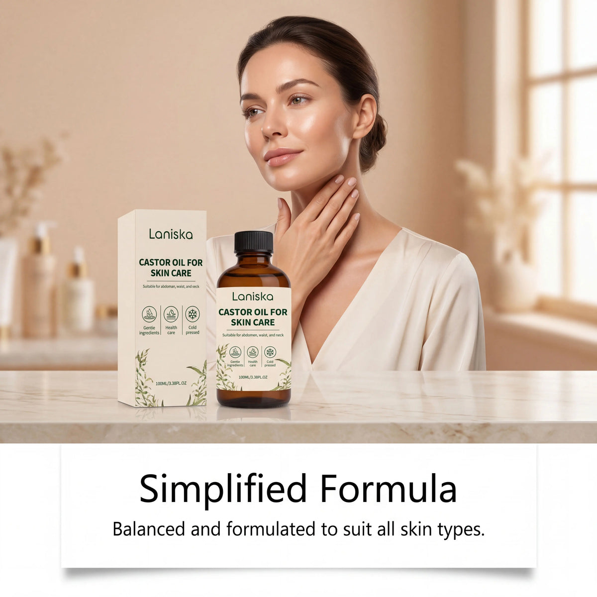 Cold Pressed Castor Oil and Moisturizing Body Care for Dry Skin and Massage