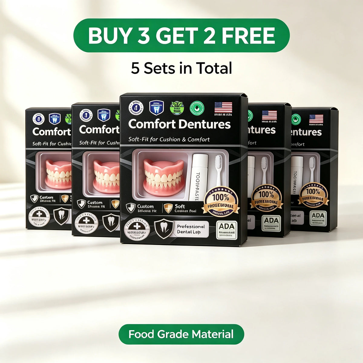Moldable Silicone Denture Set and Fake Teeth Kit for Instant Smile Enhancement