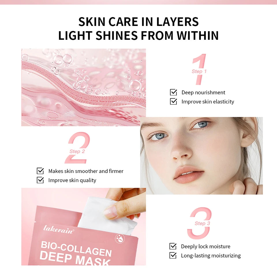 Collagen Deep Face Mask and Hydrating Overnight Sheet for Radiant Skin Care - 8