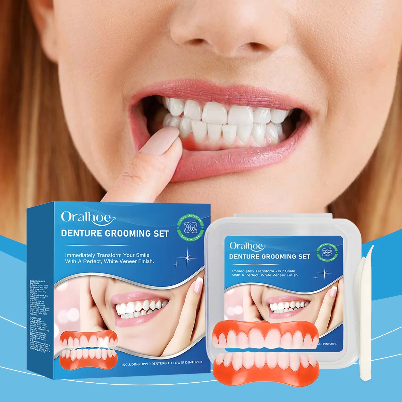 Silicone Denture Set and Temporary Veneers for Restoring Your Perfect Smile - 2