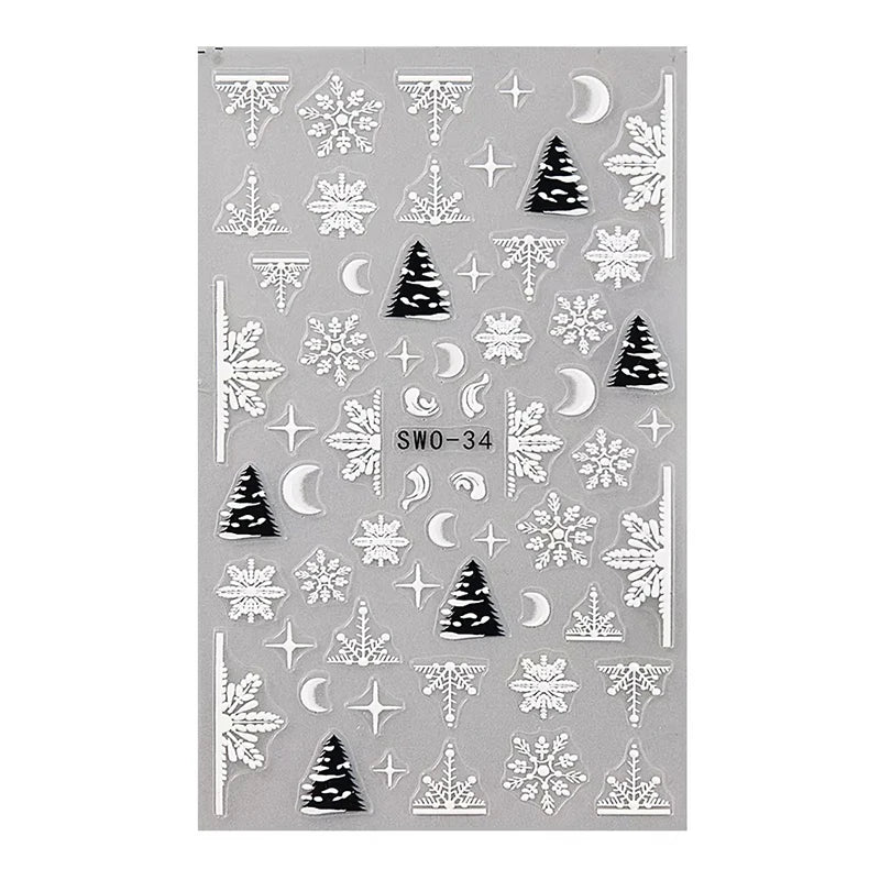 Santa Claus Nail Stickers and Christmas Decals for Winter Holiday Manicure Designs