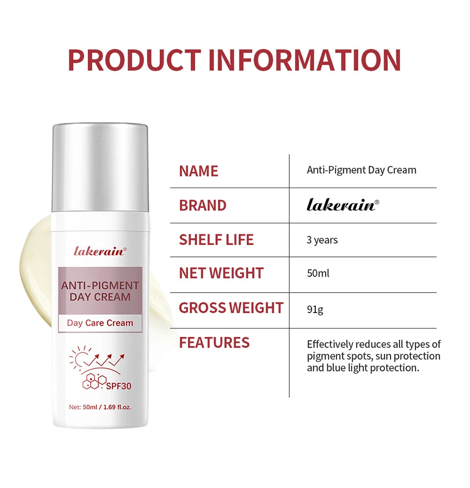 Anti Pigment Day Cream and Moisturizing Sun Protection for Daily Face Skincare