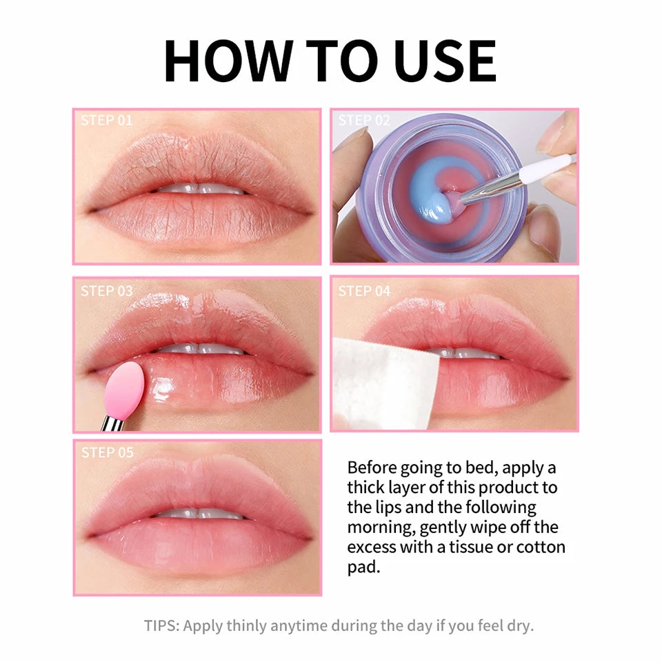Lip Sleeping Mask and Hydrating Lip Balm for Dry Cracked Lips Overnight Repair